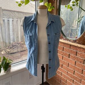Original Basic Concept Blues Jeans Denim Vest Sleeveless size Medium